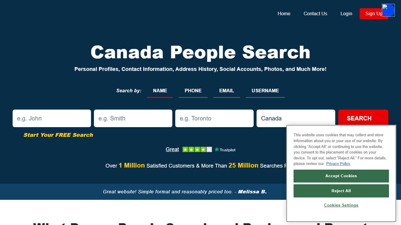 Canada People Search - Reverse Phone Lookup and More - InfoTracer